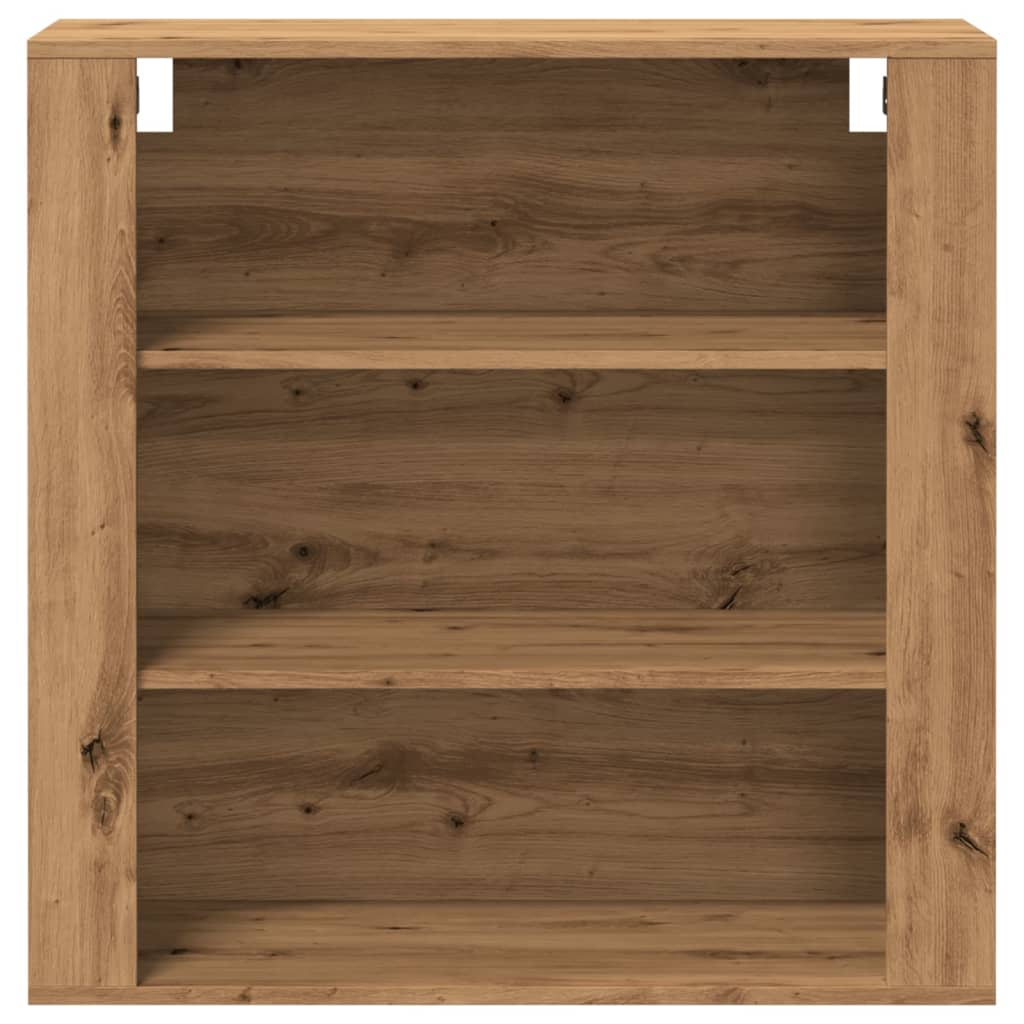 Wandkast 80x33x80 cm bewerkt hout artisanaal eikenkleur