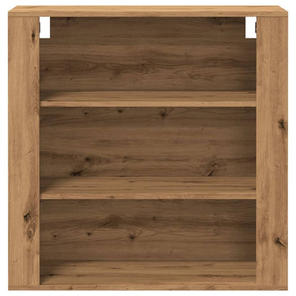 Wandkast 80x33x80 cm bewerkt hout artisanaal eikenkleur