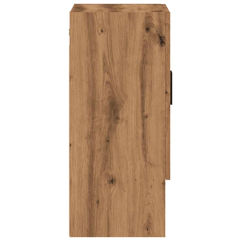 Wandkast 60x31x70 cm bewerkt hout artisanaal eikenkleur