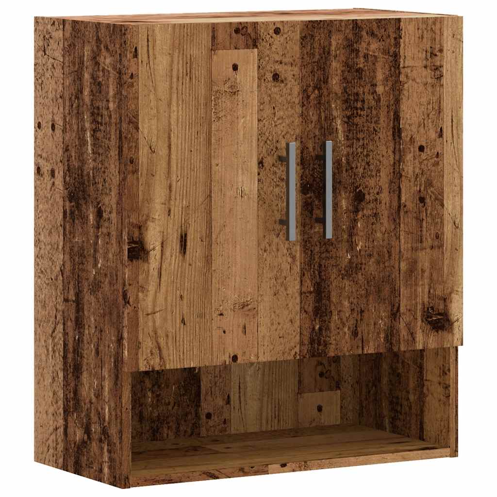 Wandkast 60x31x70 cm bewerkt hout oud houtkleurig