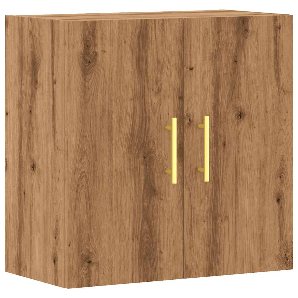 Wandkast 60x31x60 cm bewerkt hout artisanaal eikenkleurig