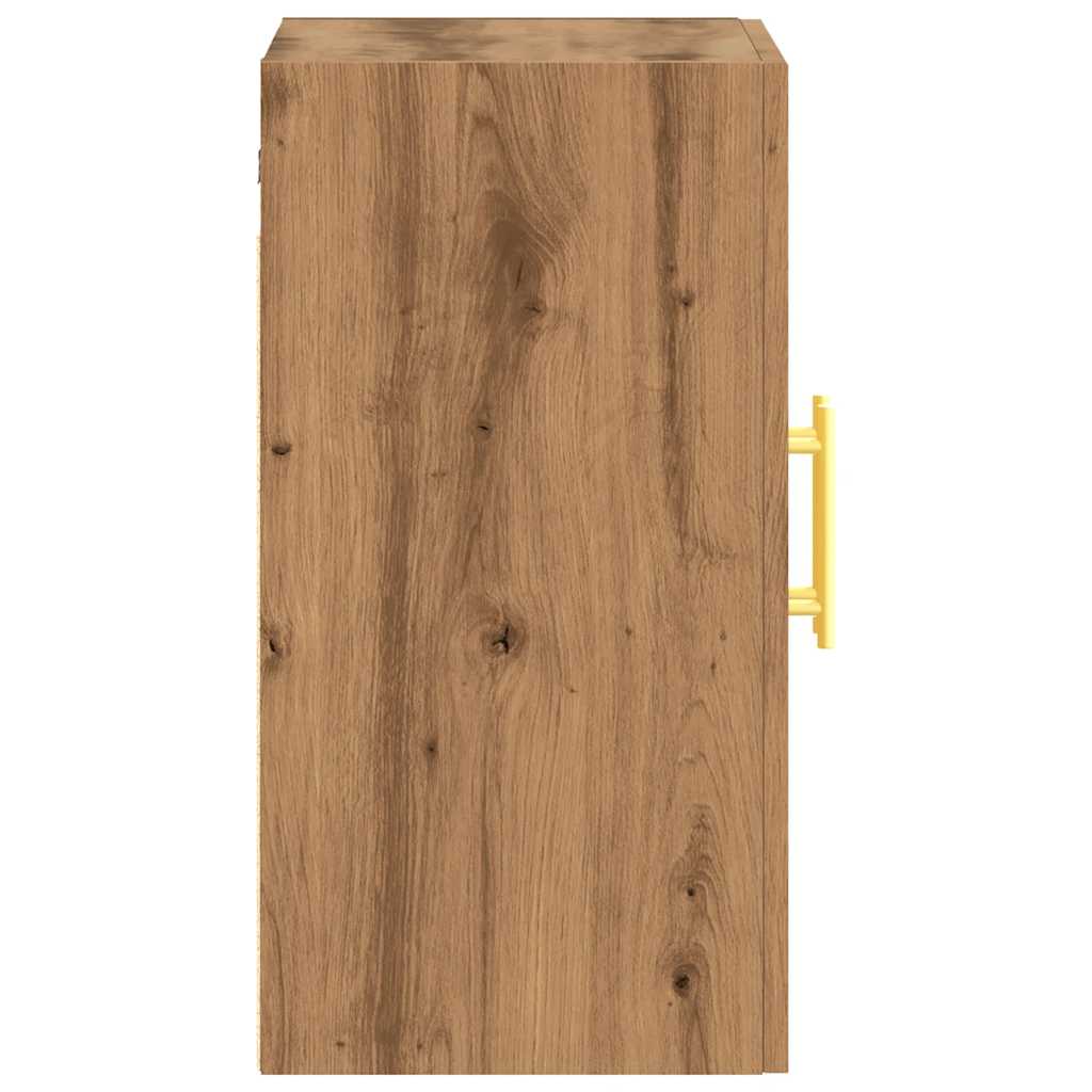 Wandkast 60x31x60 cm bewerkt hout artisanaal eikenkleurig