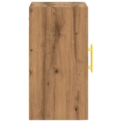 Wandkast 60x31x60 cm bewerkt hout artisanaal eikenkleurig