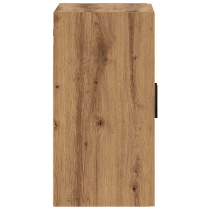 Wandkast 60x31x60 cm bewerkt hout artisanaal eikenkleurig