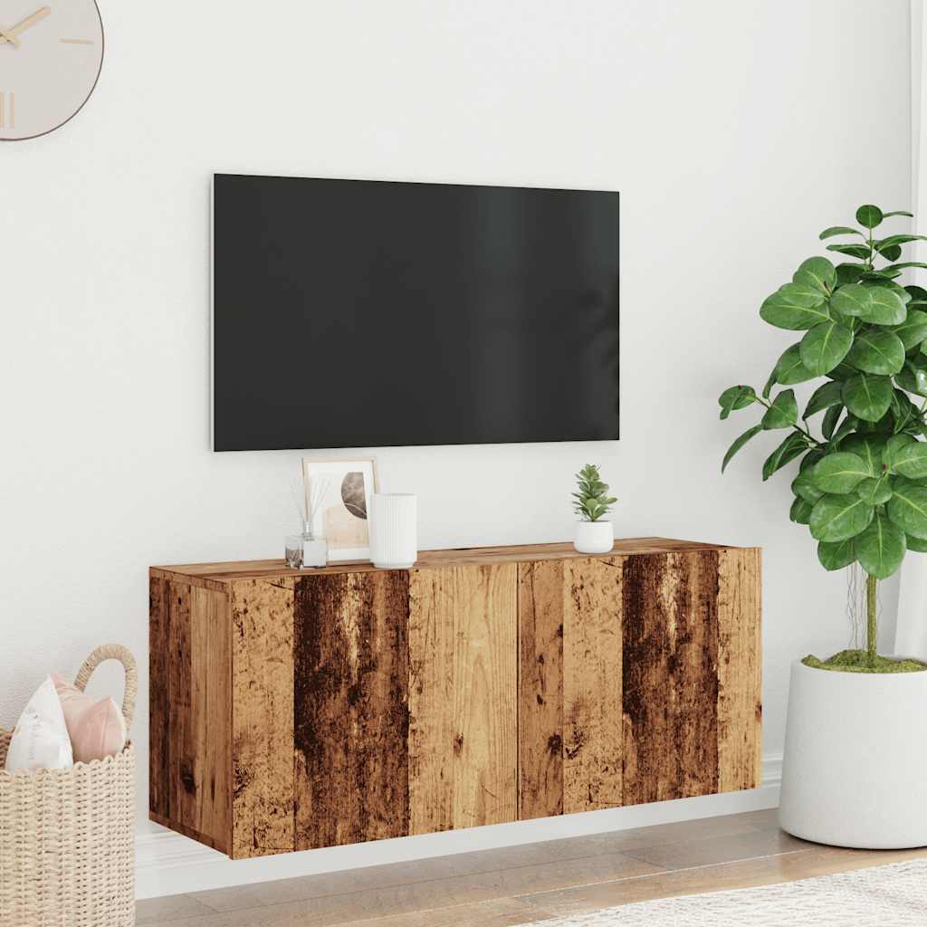 Tv-meubel wandgemonteerd 100x30x41 cm oud houtkleurig