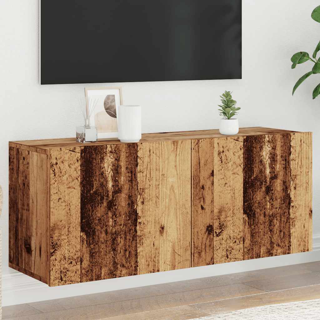 Tv-meubel wandgemonteerd 100x30x41 cm oud houtkleurig