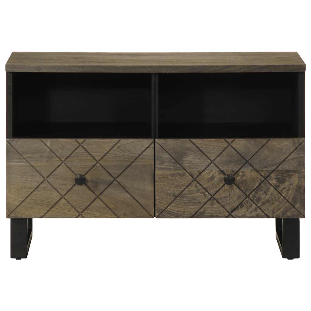 Tv-meubel 70x33x46 cm massief mangohout zwart