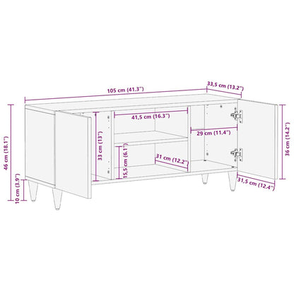 Tv-meubel 105x33,5x46 cm massief mangohout