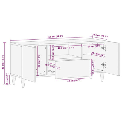 Tv-meubel 105x33,5x46 cm massief mangohout