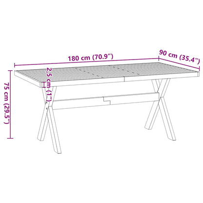 Wandtafel NOAIN X-vormige poten 120x30x75 cm massief hout