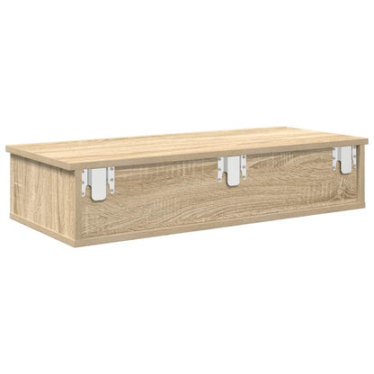 Wandschap met lades 80x31x17 cm bewerkt hout sonoma eikenkleur