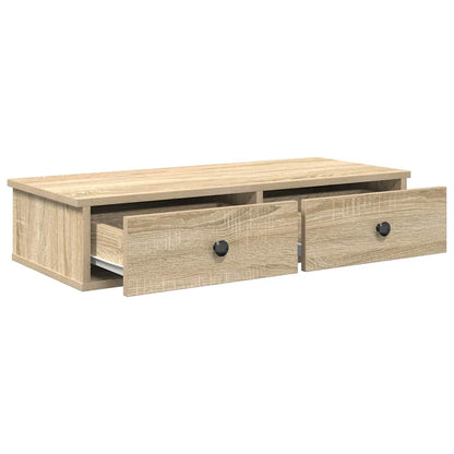 Wandschap met lades 80x31x17 cm bewerkt hout sonoma eikenkleur