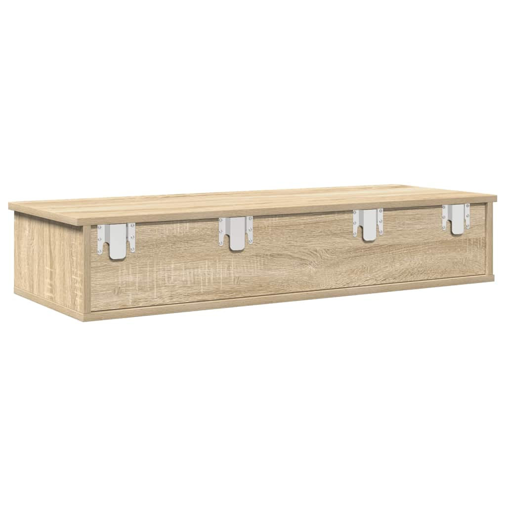 Wandschap met lades 100x37,5x19 cm bewerkt hout sonoma eiken