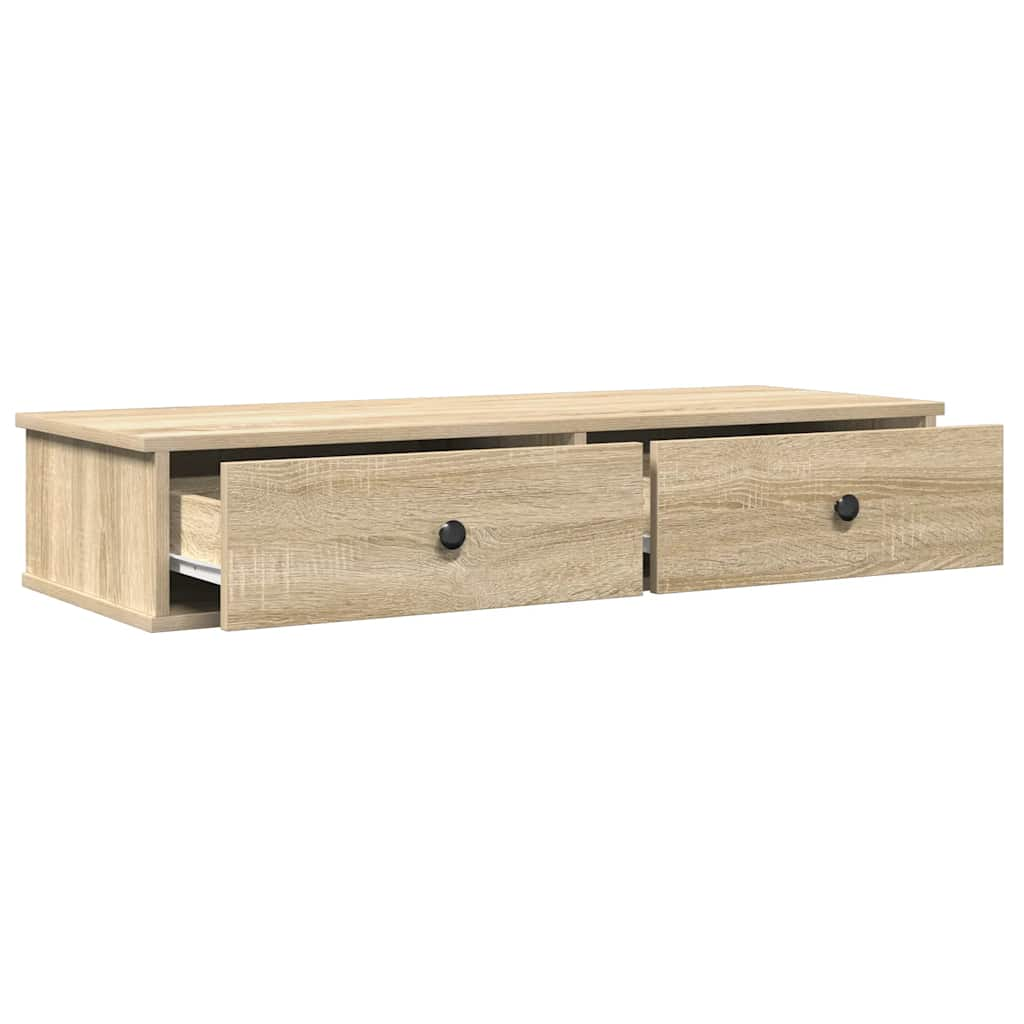 Wandschap met lades 100x37,5x19 cm bewerkt hout sonoma eiken