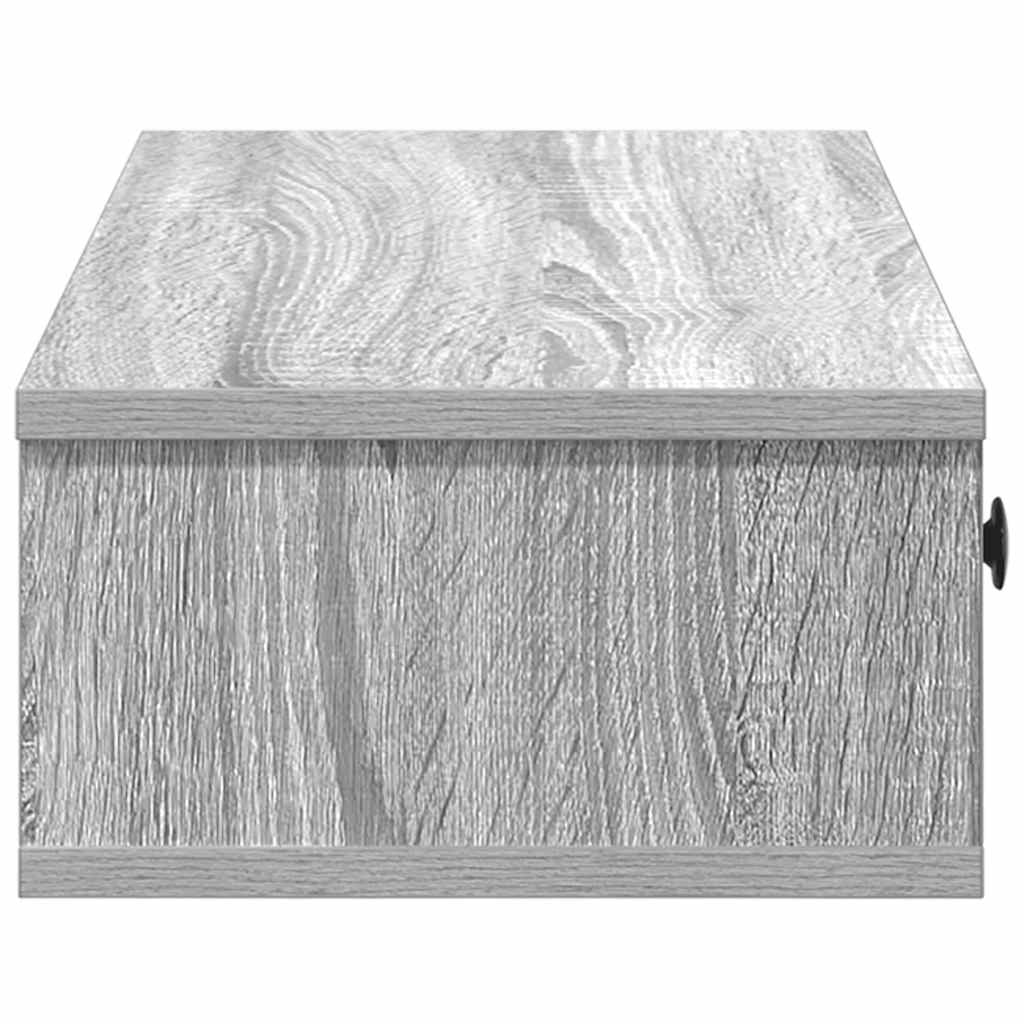 Wandschap met lades 100x37,5x19 cm bewerkt hout grijs sonoma