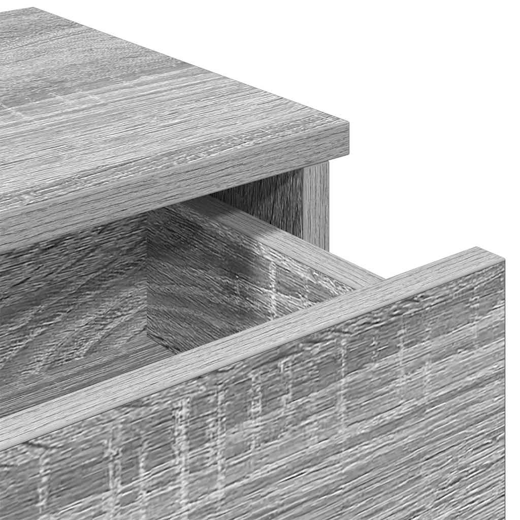 Wandschap met lades 100x37,5x19 cm bewerkt hout grijs sonoma