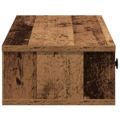 Wandschap met lades 100x37,5x19 cm bewerkt hout oud houtkleurig