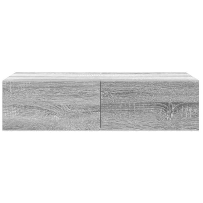 Wandschap met lades 60x26,5x15 cm bewerkt hout grijs sonoma