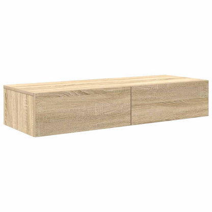 Wandschap met lades 100x36x19 cm bewerkt hout sonoma eikenkleur