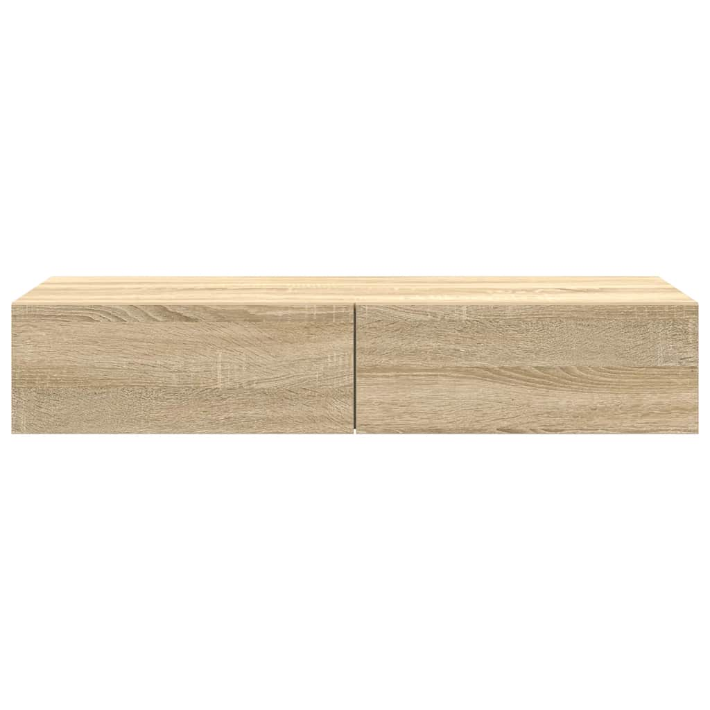 Wandschap met lades 100x36x19 cm bewerkt hout sonoma eikenkleur