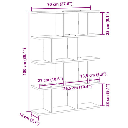 Wandschap kubus 12 vakken bewerkt hout sonoma eikenkleurig