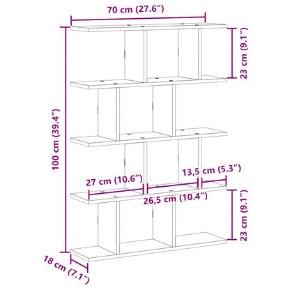 Wandschap kubus 12 vakken bewerkt hout grijs sonoma eikenkleur