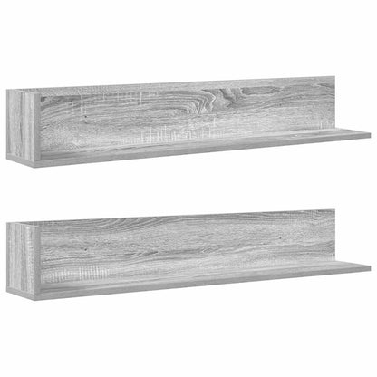 Wandschappen 2 st 100x16,5x16,5 cm bewerkt hout grijs sonoma