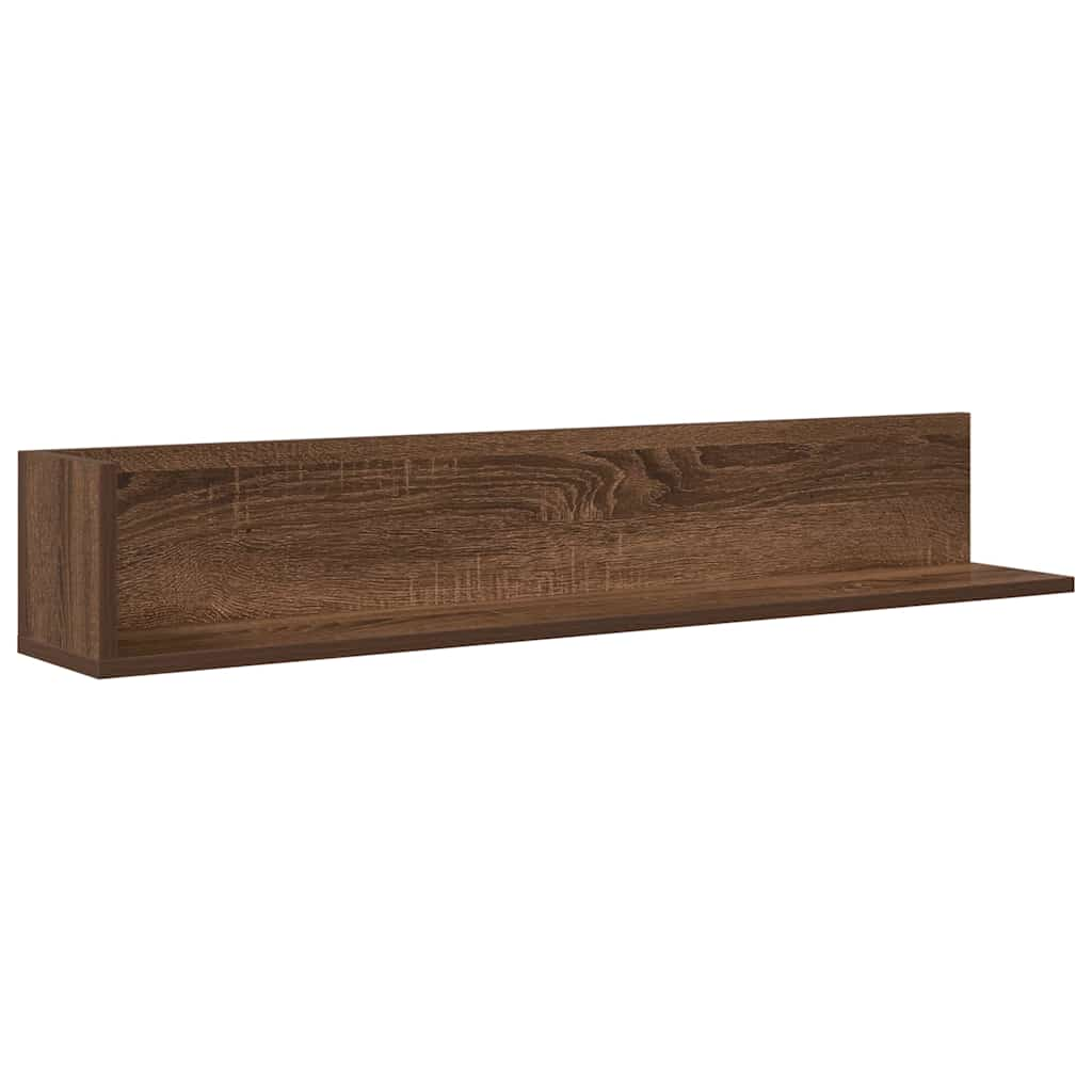 Wandschappen 2 st 100x16,5x16,5cm bewerkt hout bruin eikenkleur