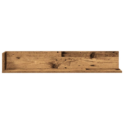 Wandschappen 2 st 100x16,5x16,5 cm bewerkt hout oud houtkleurig