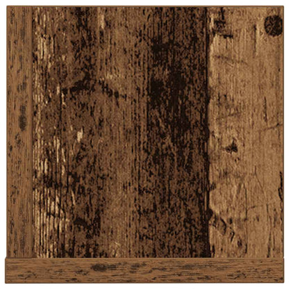 Wandschappen 2 st 100x16,5x16,5 cm bewerkt hout oud houtkleurig