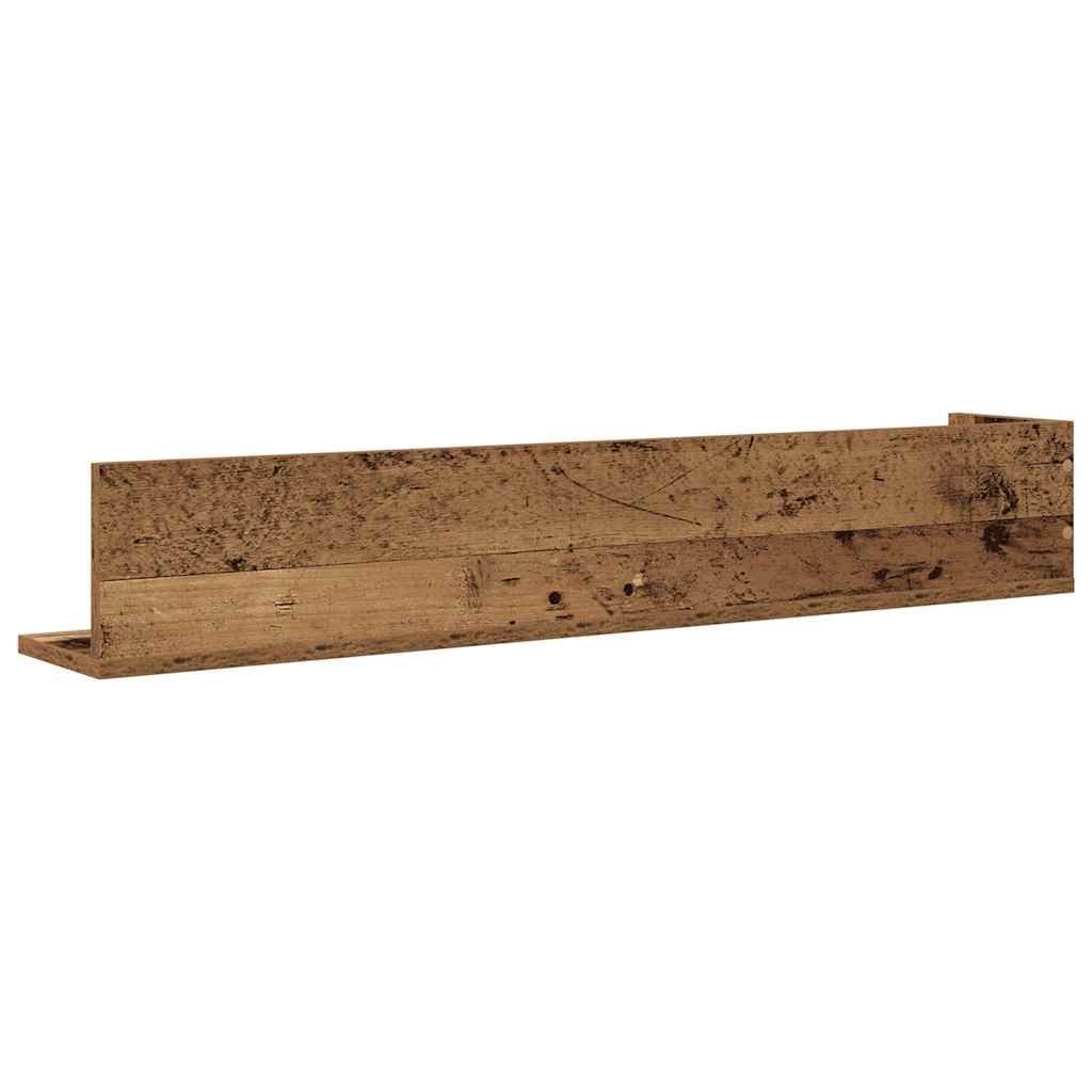 Wandschappen 2 st 100x16,5x16,5 cm bewerkt hout oud houtkleurig