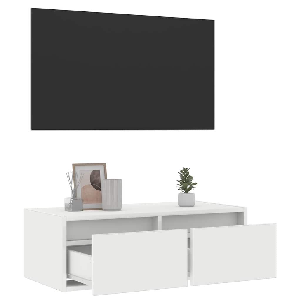 Tv-meubel met LED-verlichting 75x35,5x25 cm wit