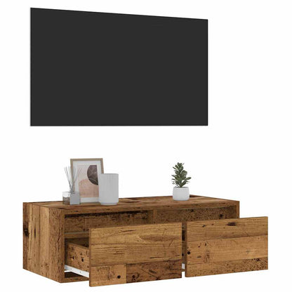 Tv-meubel met LED-verlichting 75x35,5x25 cm oud houtkleurig