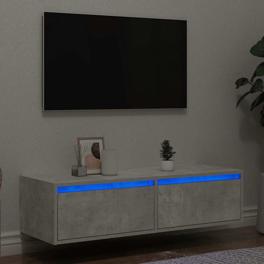 Tv-meubel met LED-verlichting 100X35,5x25 cm betongrijs