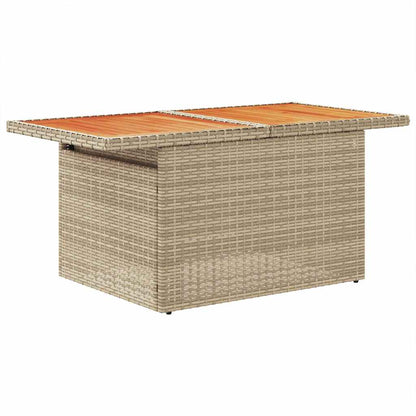 10-delige Loungeset met kussens poly rattan acacia beige